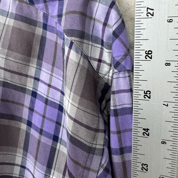 Jared Lang Men’s Purple Gray Plaid Button-Up Shirt 2XL - Picture 7 of 9